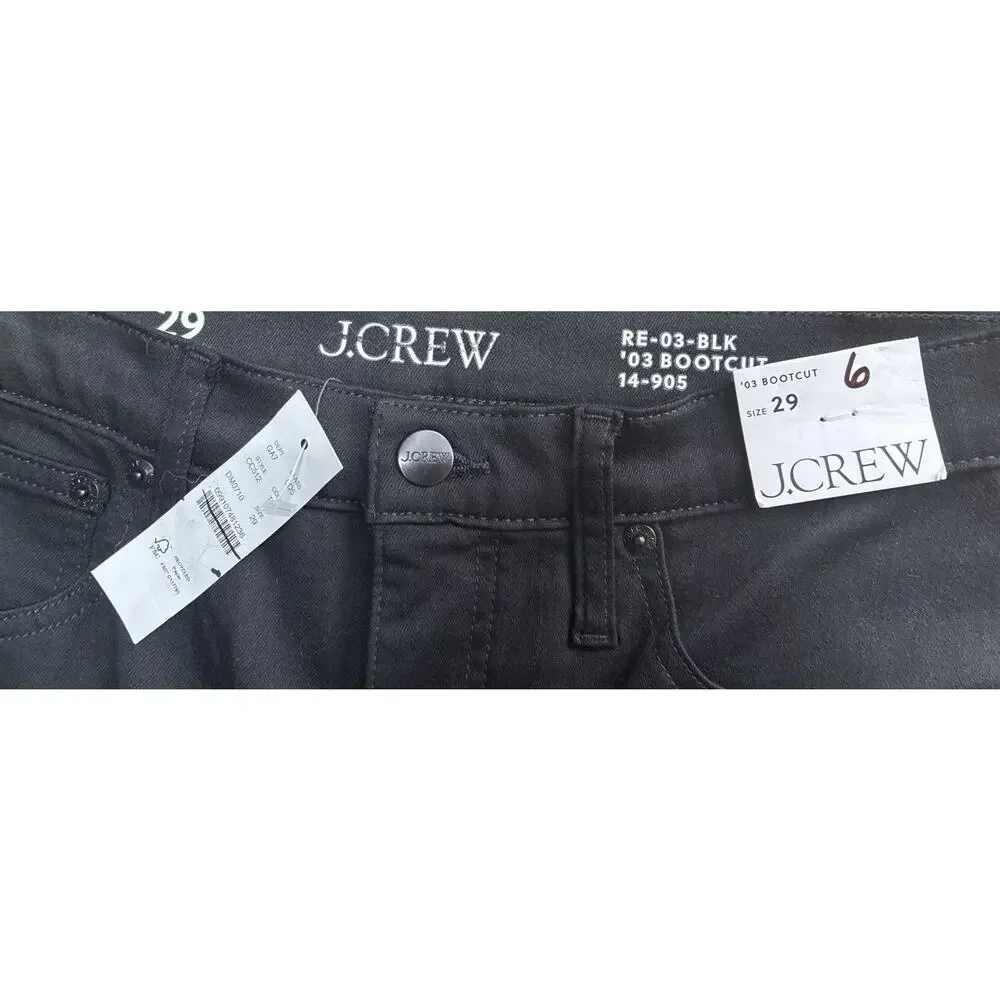 NWT J Crew Black Bootcut Sz 29 Bootcut Flare Y2K Flare Classic Western Denim